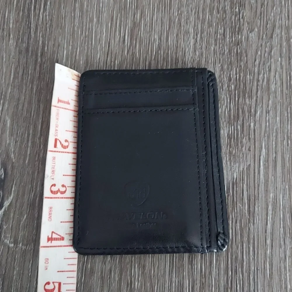 Travelon Men’s Thin Wallet Credit Card Holder Genuine Leather Black